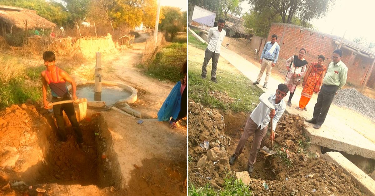 Locals getting involved in the water conservation process. 