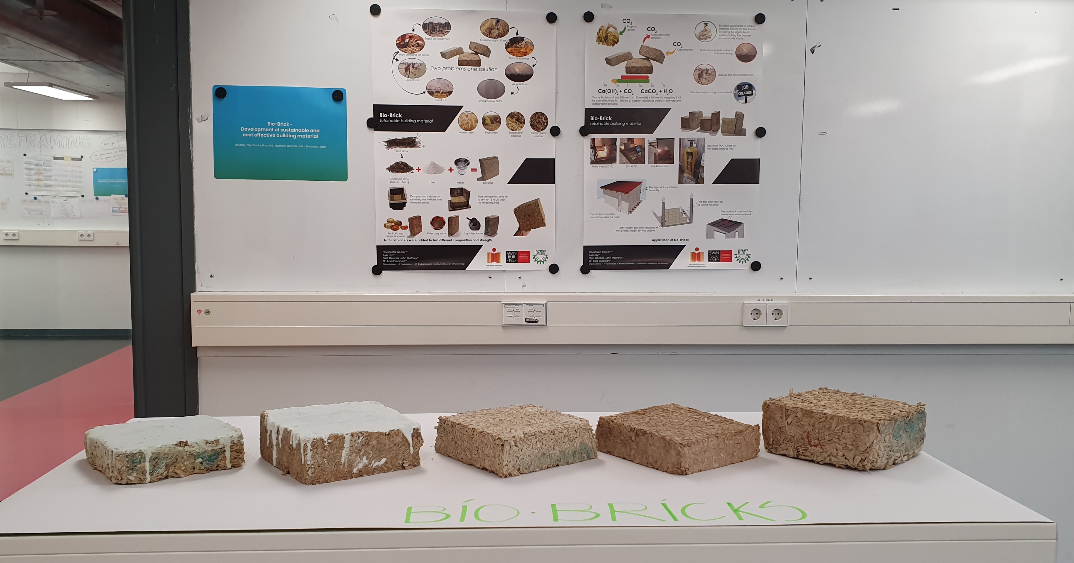 The ‘Bio-Bricks’ developed from Agricultural Waste Products by IIT Hyderabad and KIIT Bhubaneshwar Researchers. (Source: IIT-Hyderabad)