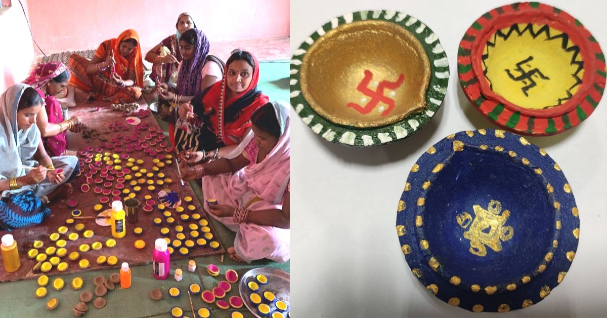 Raipur Women Make 2 Lakh Eco-Friendly Diyas From Cow Dung, Herbs & Tamarind!
