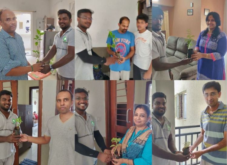 Gifting a sapling for responsible waste disposal. (Source: Trashman)