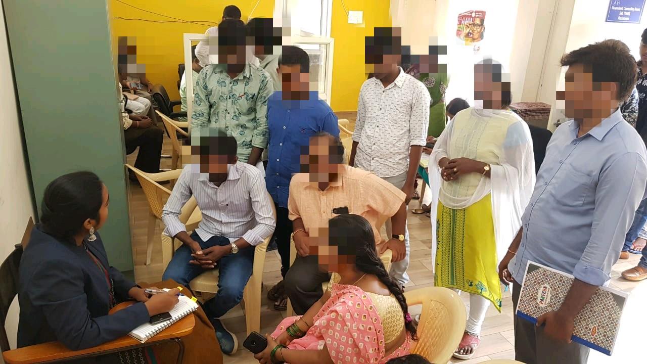 A counselling session with the accused and his family. 