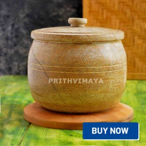 Seasoned Soapstone Cook Pot with Lid - Essential Traditions by Kayal