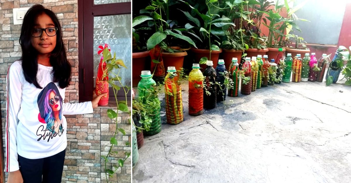 11-YO Girl Makes Planters From Waste Plastic Bottles, Has Donated 1000 So Far!