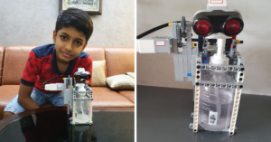 #CoronaWarrior: This 10-YO Kerala Kid Has Built A Mini Hand Sanitizing Robot!