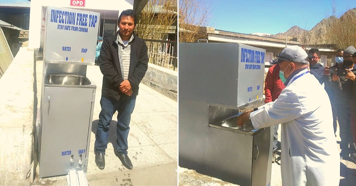 COVID-19: Ladakhi Innovator Makes ‘Infection Free Tap’ For Doctors in 5 Days!