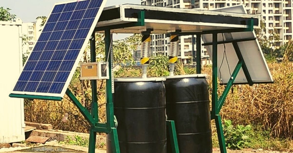 Image of Compost bin with solar panel