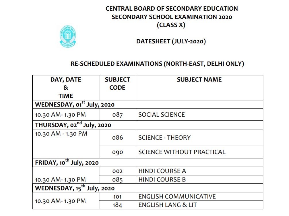 Cbse Board Exams Dates Out Check Class 10th And 12th Timetable Here