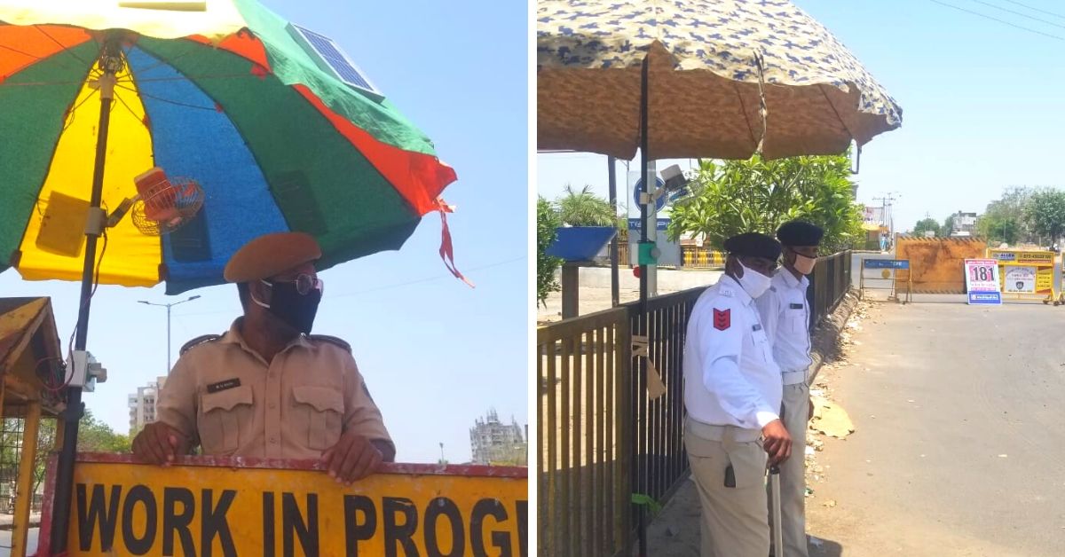 Beating The Heat With Innovation: 23-YO Designs Solar-Powered Umbrellas For Ahmedabad Cops