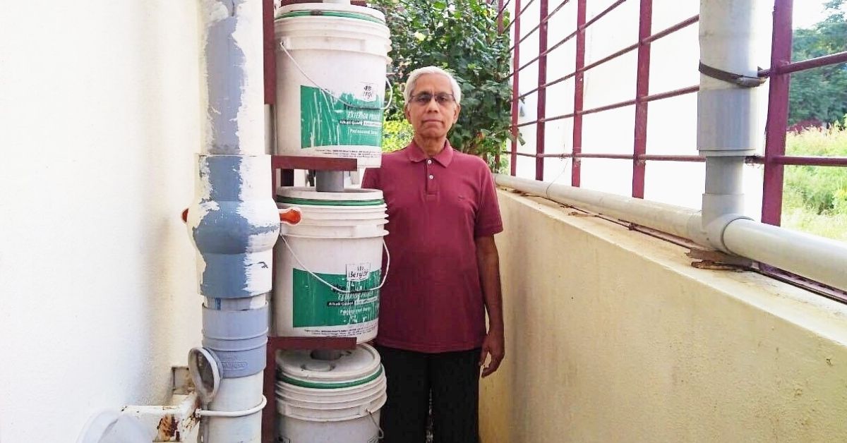 66-YO Bengalurean Develops Low-Cost RWH System, Has Not Purchased Water For 6 Years
