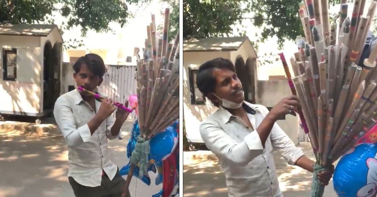 Delhi flute vendor