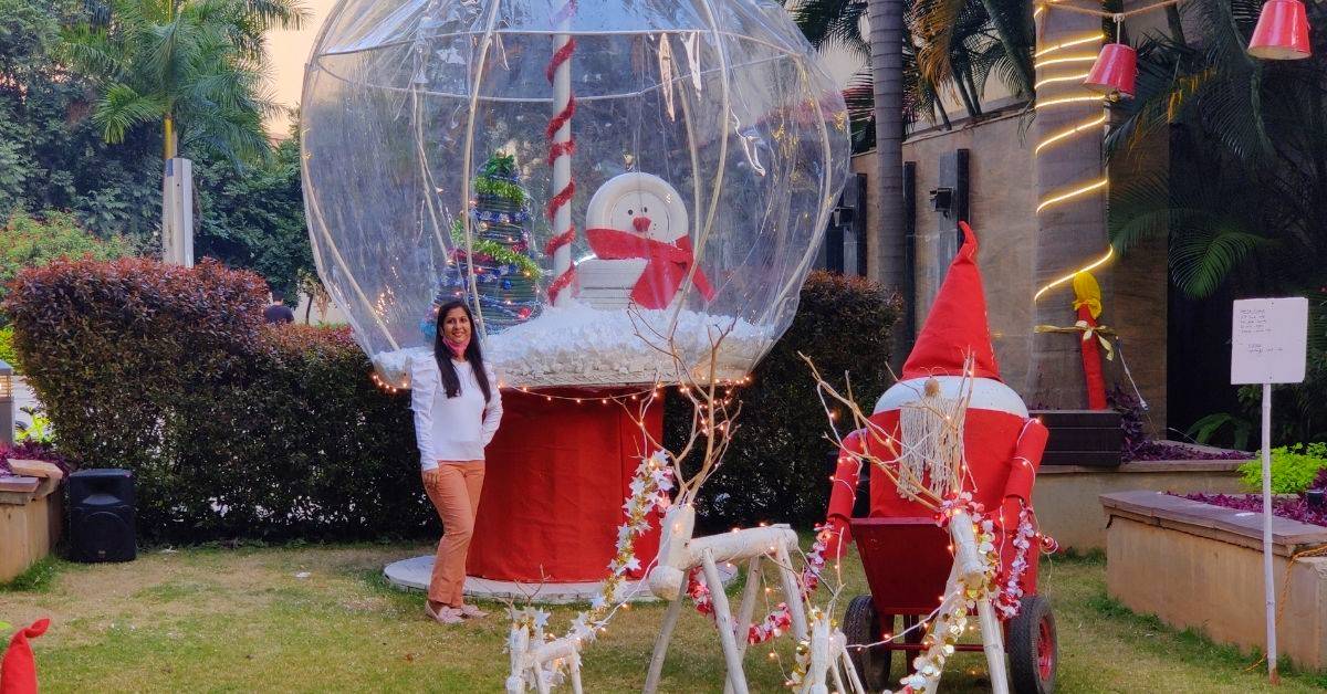Bengaluru Woman Makes Giant Christmas Installation Using Upcycled Scrap Material