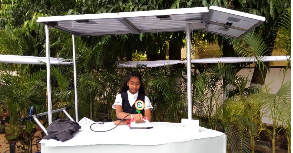 Tamil Nadu school Girl Wins Global Award For Designing Solar Ironing Cart