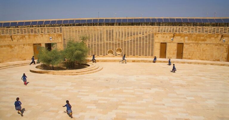 This School Made of Sandstone in the Middle of The Thar Desert Needs no ACs