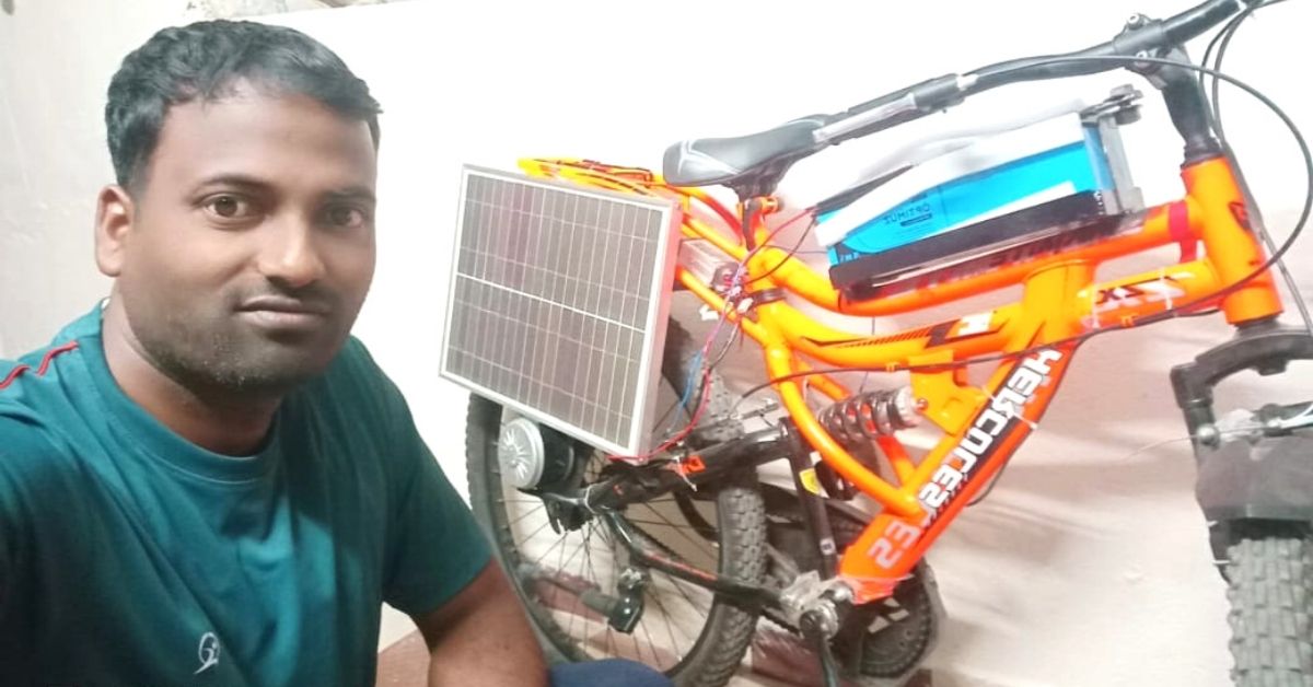 Man Builds Battery Operated Bicycle To Travel To Work For Free