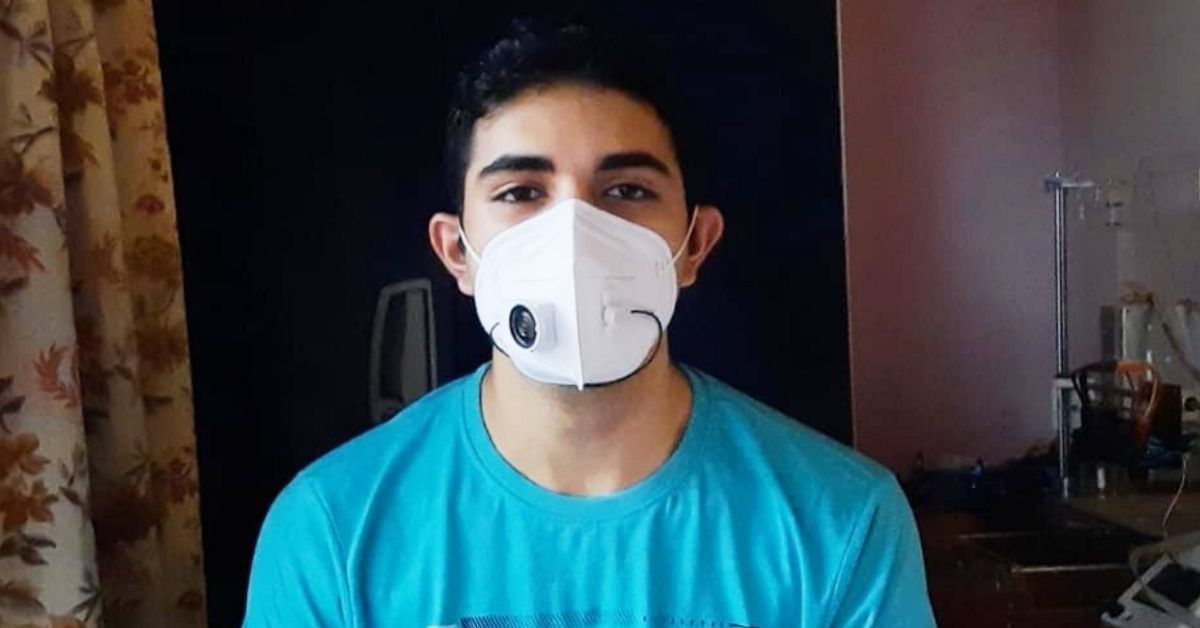 engineering student makes mask with in-built speaker and mic 