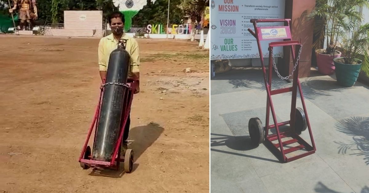 ITI Prof’s Trolley Transports Heavy Oxygen Cylinders Easily, Saves Critical Time