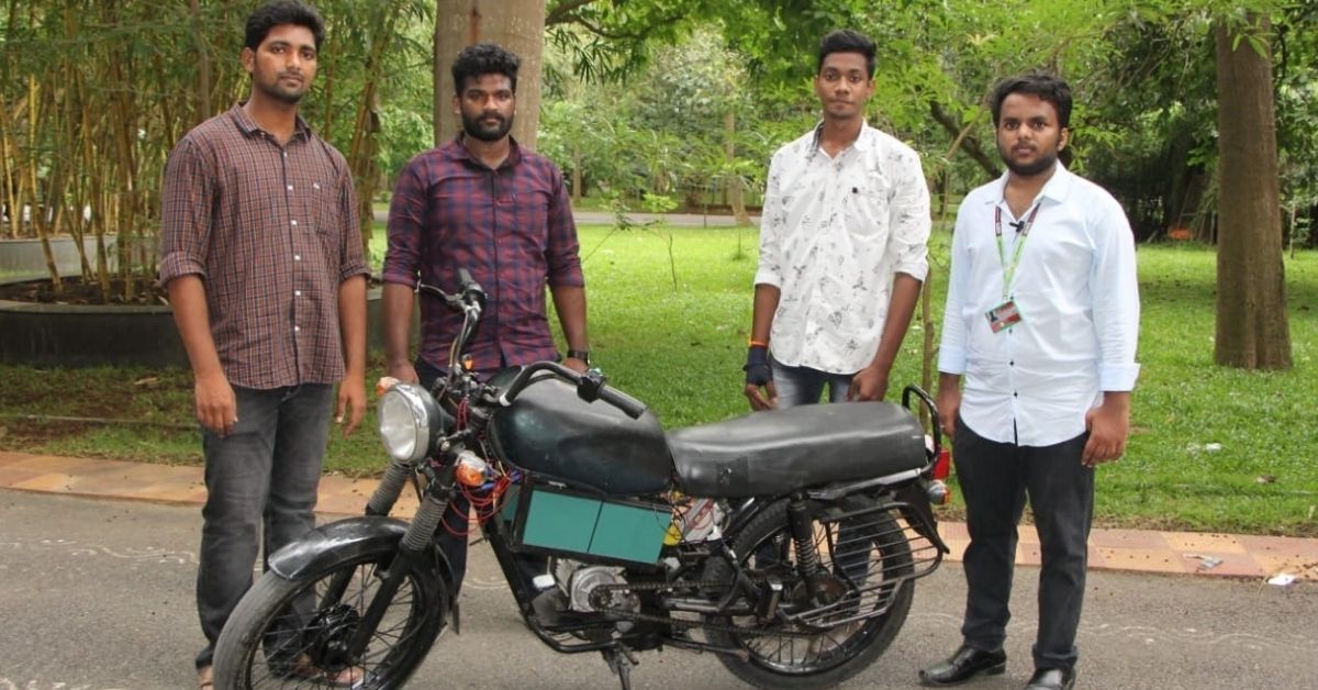 Hyderabad Students Convert Discarded Bike Into Low-Cost EV With Wireless Charging