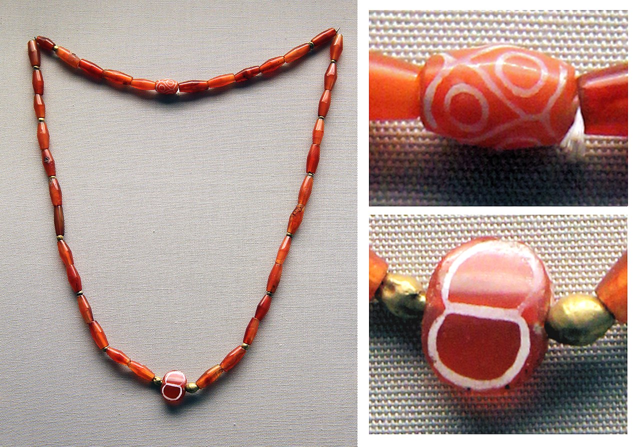 Carnelian beads at the British Museum