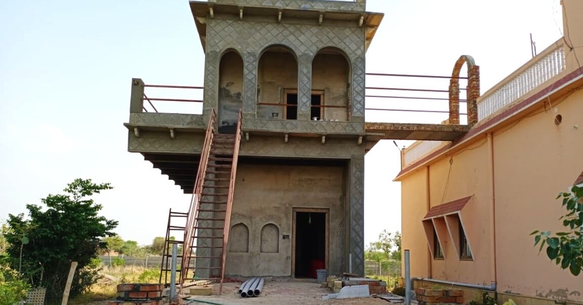 Agrocrete house built in Surajgarh by GreenJams.