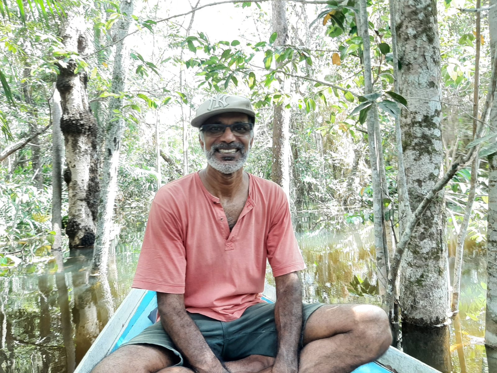 indian man on amazon river