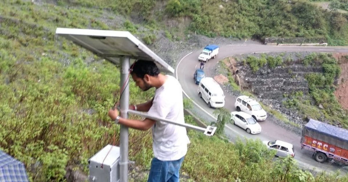 Landslide detection device placed near the highway
