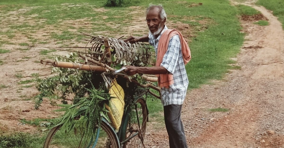 Antaryami Sahoo with plants