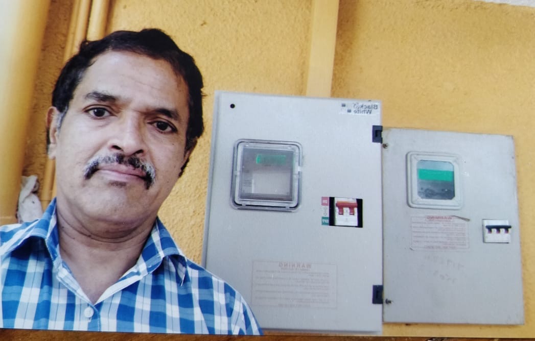 The electricity meter in Madhusudhan's home.