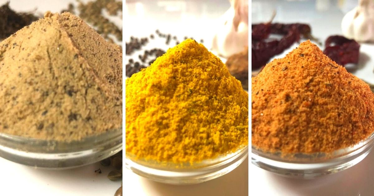 Spices and herbs are blended with salt from Sambhar lake to make seasoned salt
