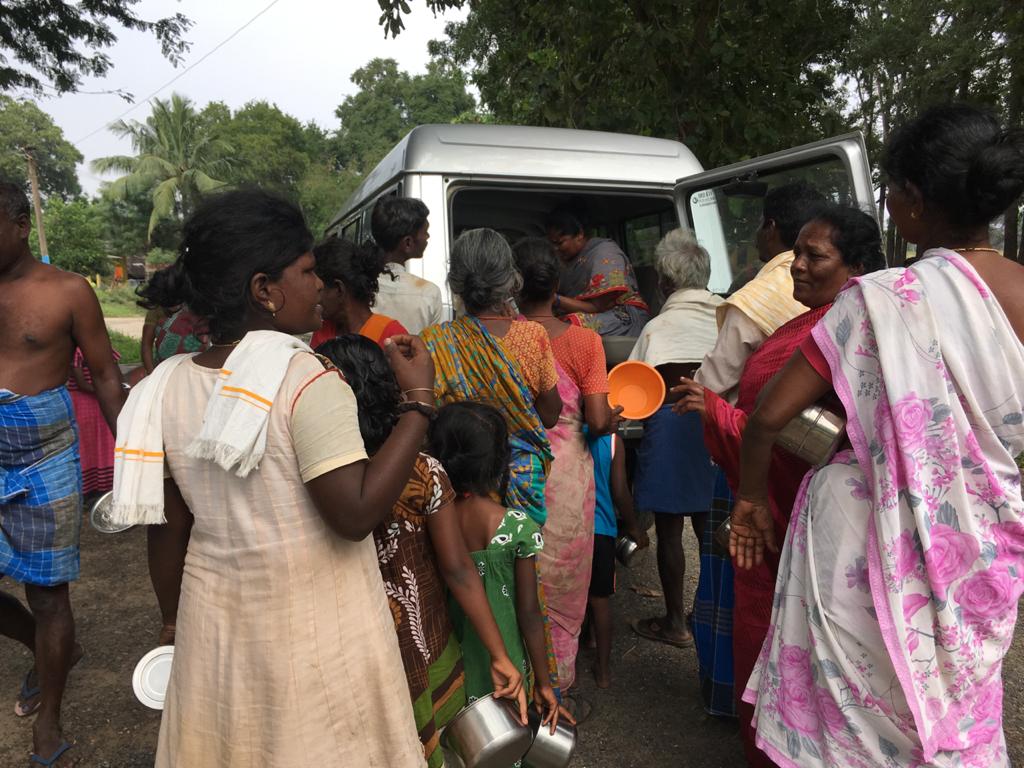 Indra and her team distribute food during the pandemic