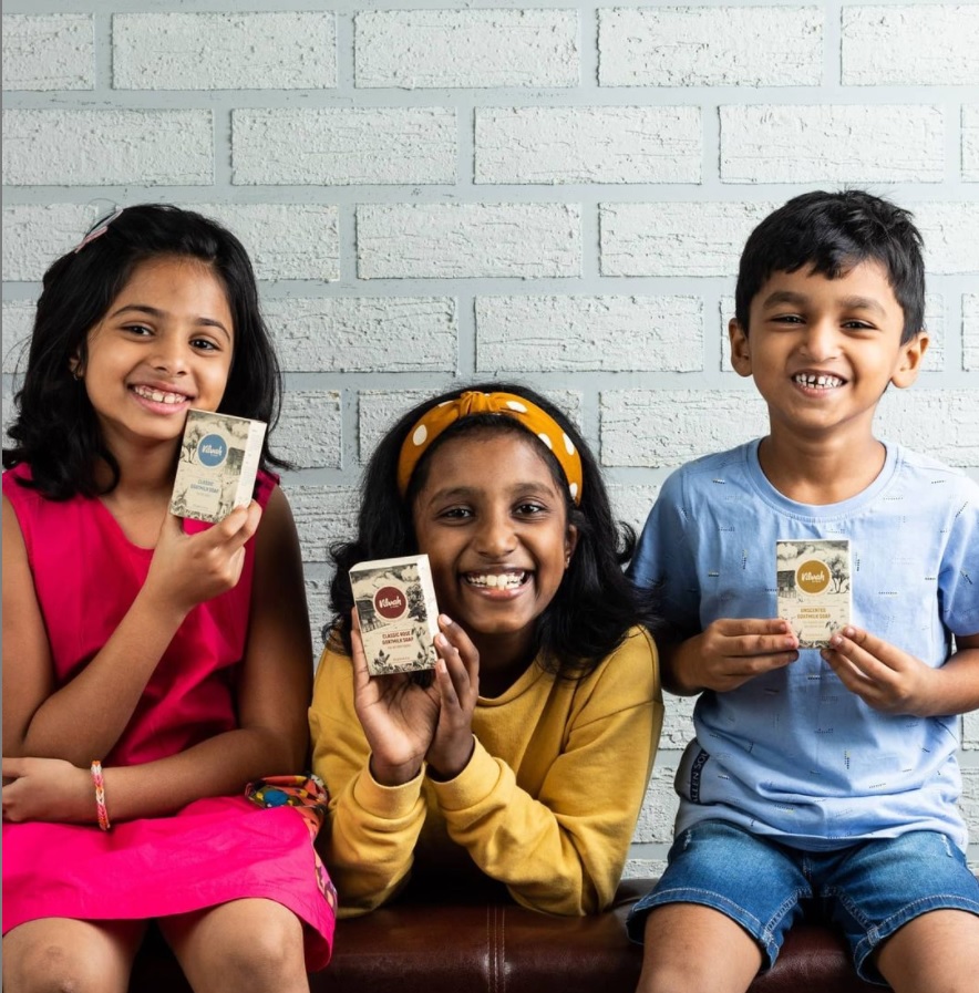 children with hand made soaps