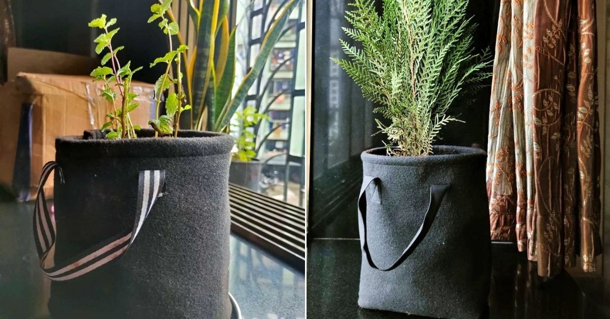 Grow bags made from recycled plastic bottles