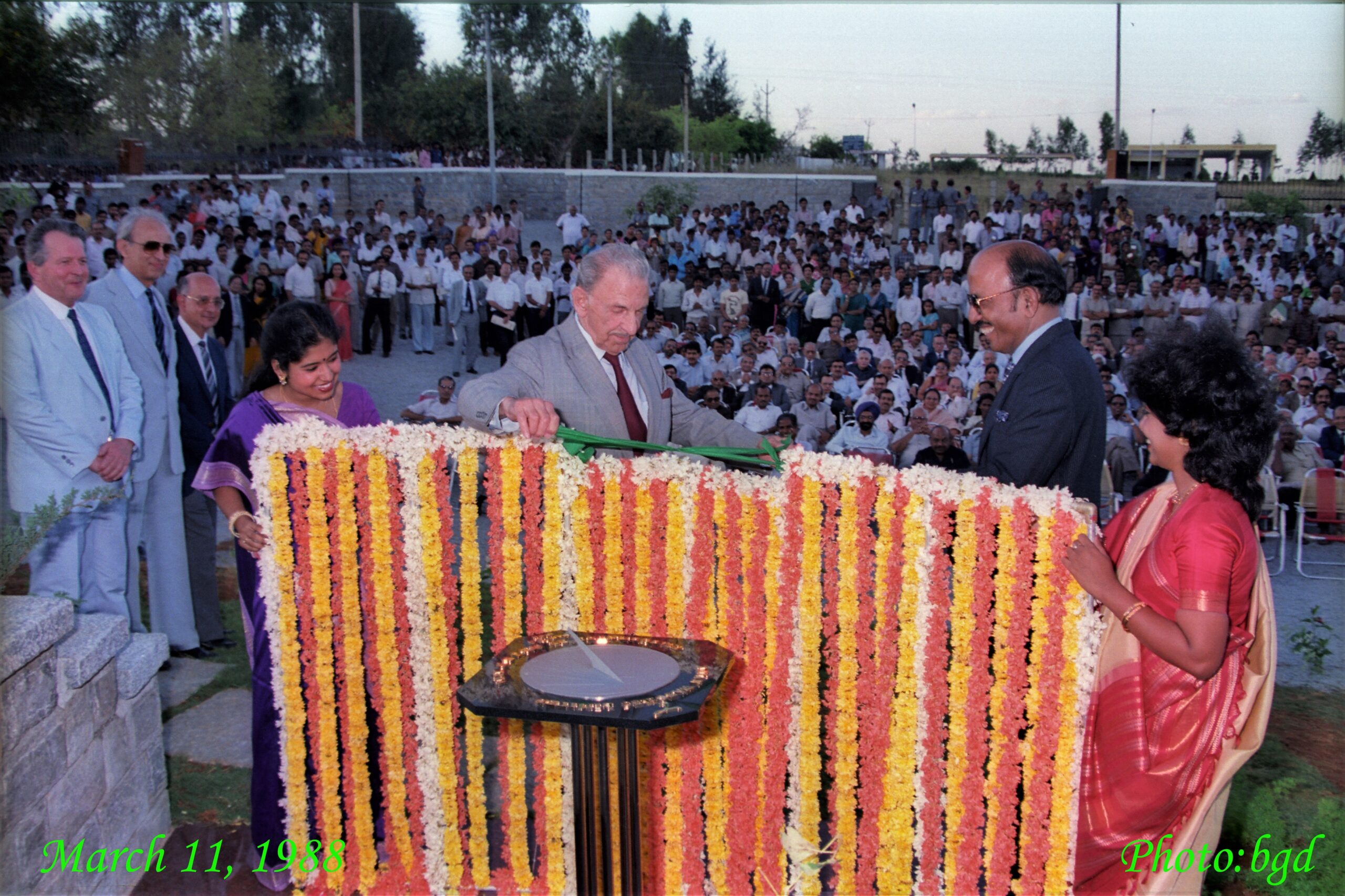 Titan watch factory in Hosur inagurated by JRD Tata on 11th March, 1988