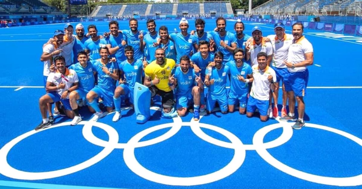 Indian hockey team after winning bronze at the Tokyo Olympics 2020