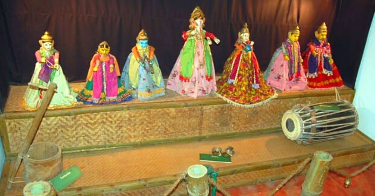 The puppets for Chitrakathi were carved from wooden