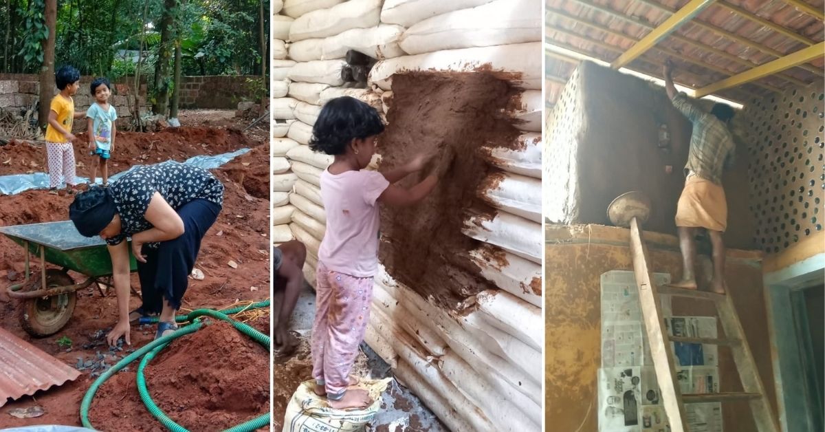 Aji Anand, his friends, and family building eco friendly home