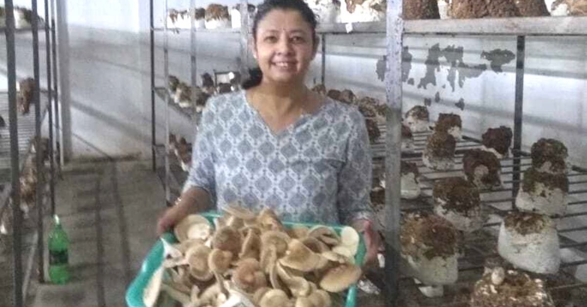 Techie turned mushroom farmer Hiresha Verma.  