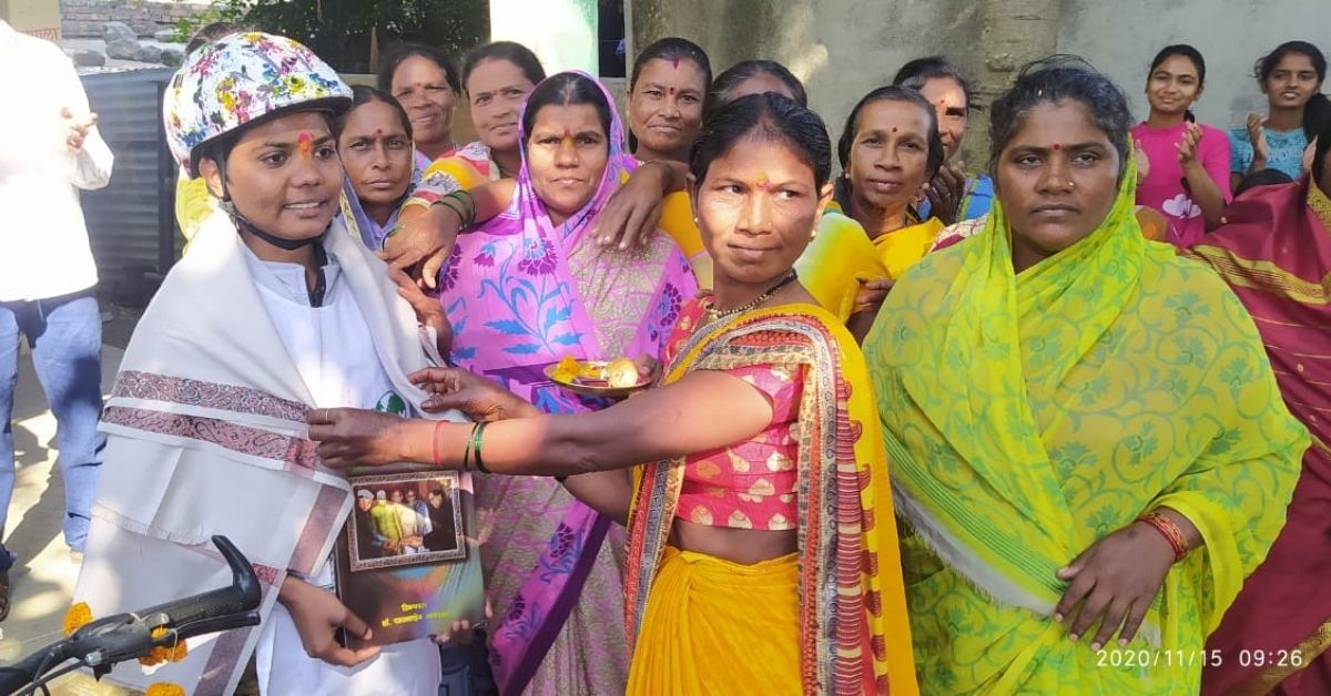 Pranali Chilte felicitated by women