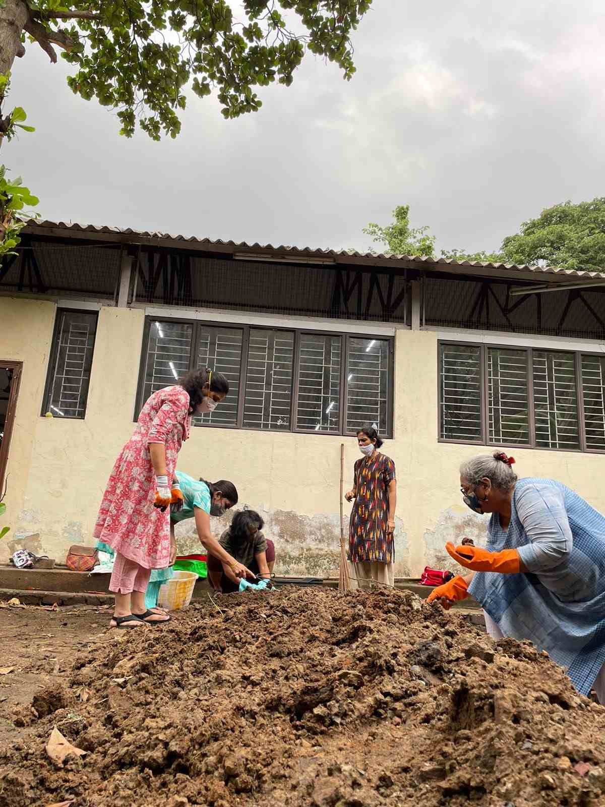 Preparing the soil for farming.