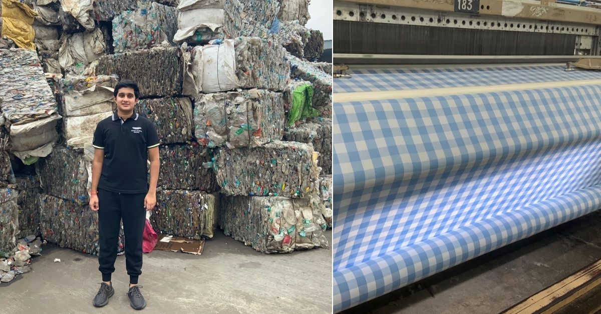 Aditya from Bhilwara, Rajasthan recycles  plastic and turn it into fabric