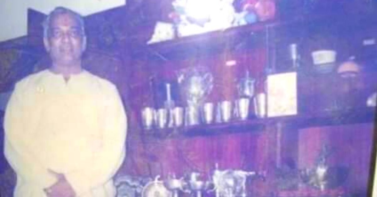 Baba Sidhaye with trophies 