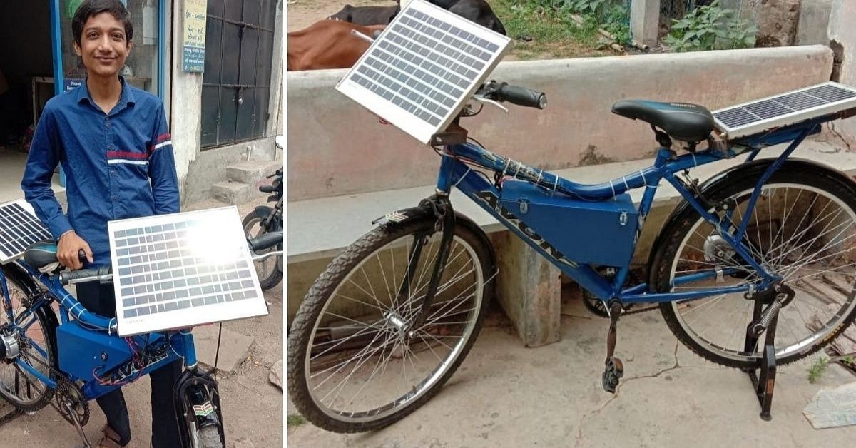 18-YO Turns Rs 300 Junk E-Bike Into Solar Cycle That Doesn’t Cost a Paisa to Run
