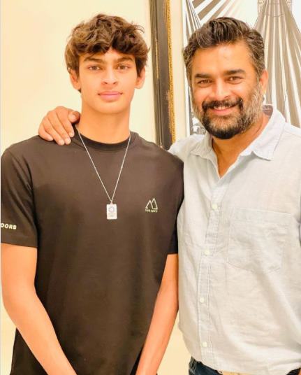 Vedant Madhavan and his father R Madhavan