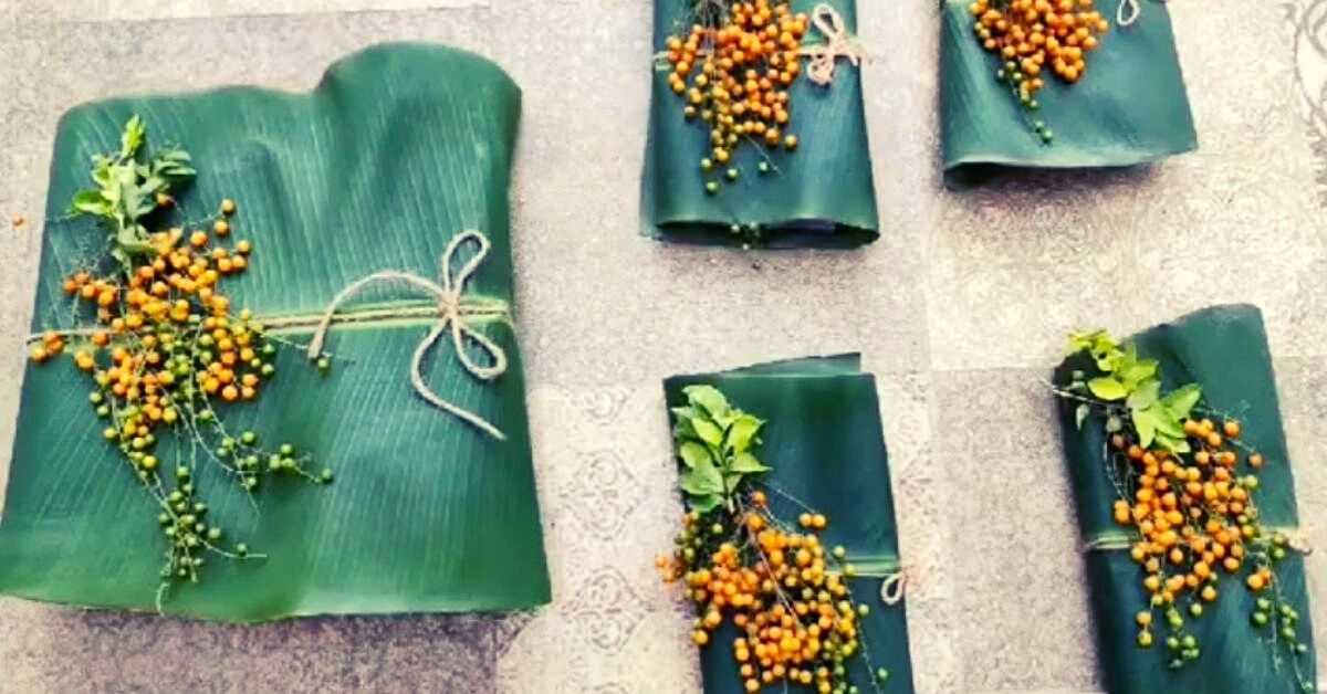 How to Make Gift Wraps Out of Banana Leaves For Your Diwali Gifts