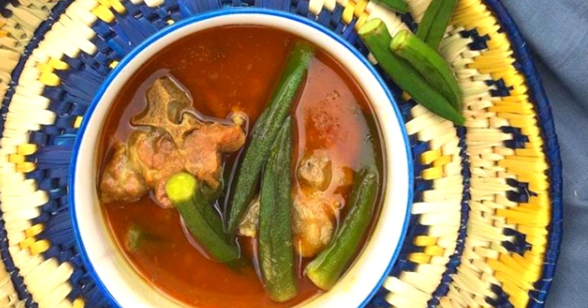 Bhindi Gosht in the making