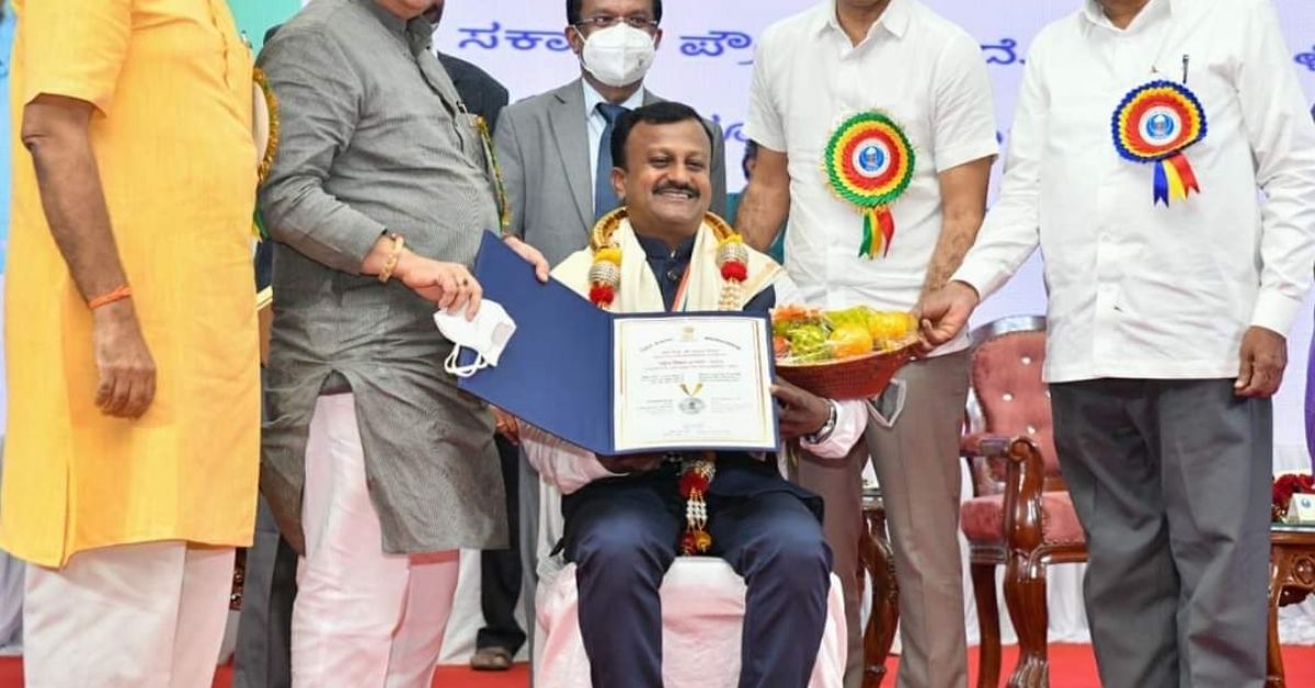  C M Nagaraja being awarded