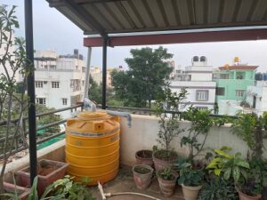 Rainwater harvesting in Ganapathi's house