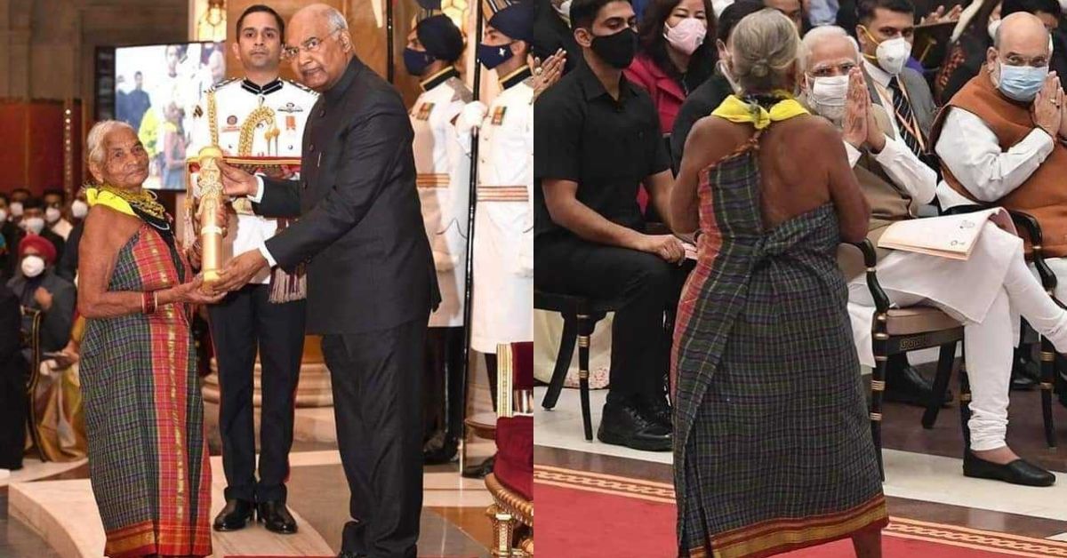 Tulsi Gowda received Padma Shri from President Kovind barefoot