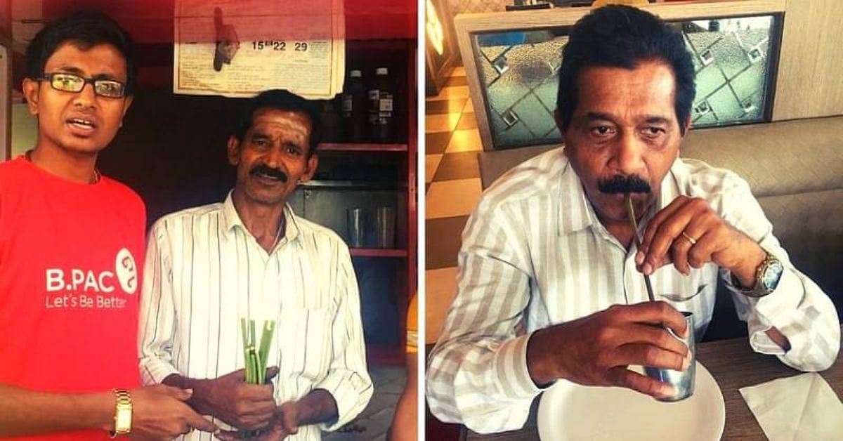 Shiva Manjesh, civil engineer from Bengaluru makes castor straws.
