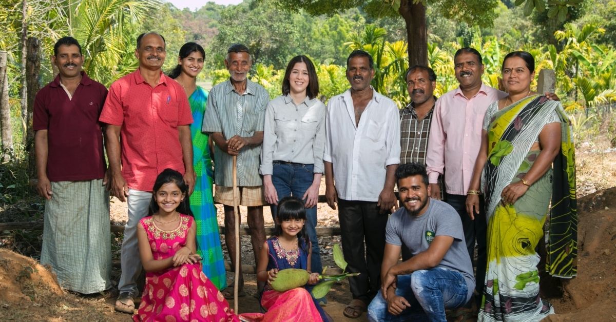Alt-meat startup Jack & Annie's founder Annie Ryu with jackfruit farmers in India