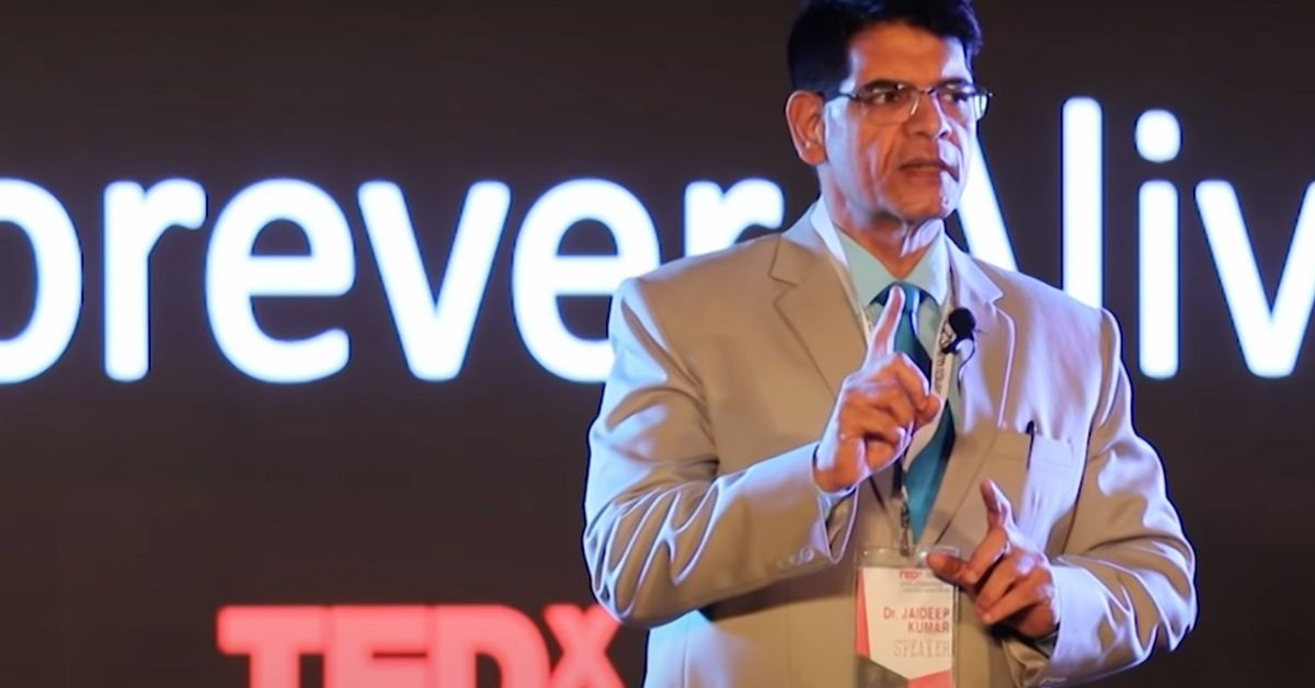 Dr Jaideep Kumar Sharma at the Ted talk. 